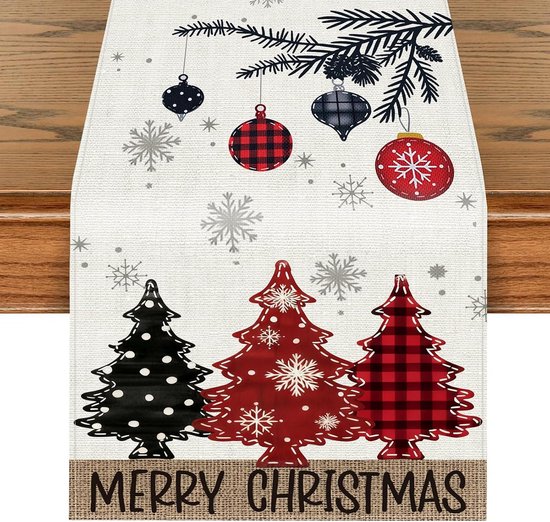 Artoid Mode Tafelloper aquarel rendier bomen Kerstmis winterseizoen keuken tafel decoratie voor binnen vakantie party decoratie 40 x 300 cm