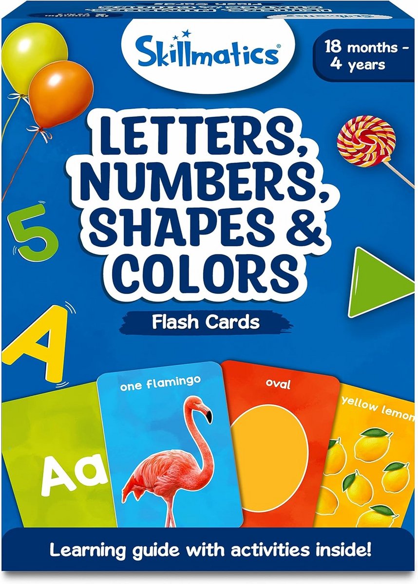 Educatieve Flashkaarten voor Peuters: Leren van Letters, Cijfers, Vormen en Kleuren