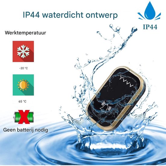 GELLDG Draadloze deurbel - Deurbelelektronica - 1 zender en 1 ontvanger - Geen batterijen nodig — afbeelding 3