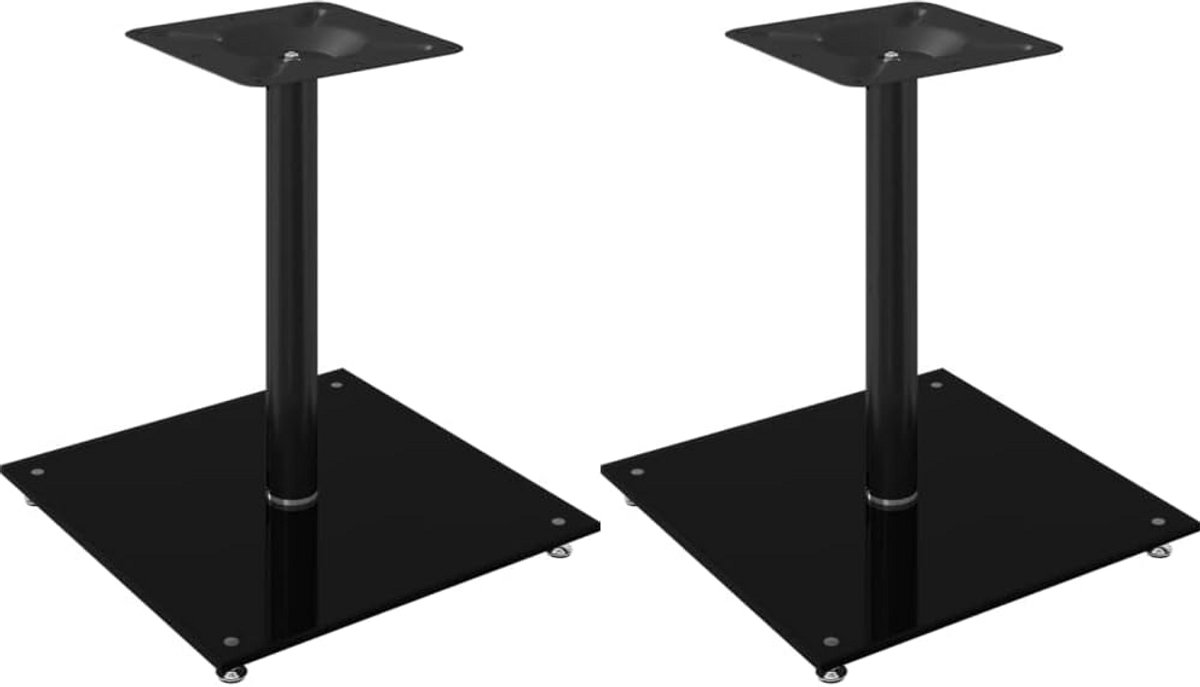 Set van 2 Universele Luidsprekerstandaards met Gehard Glas Zwart