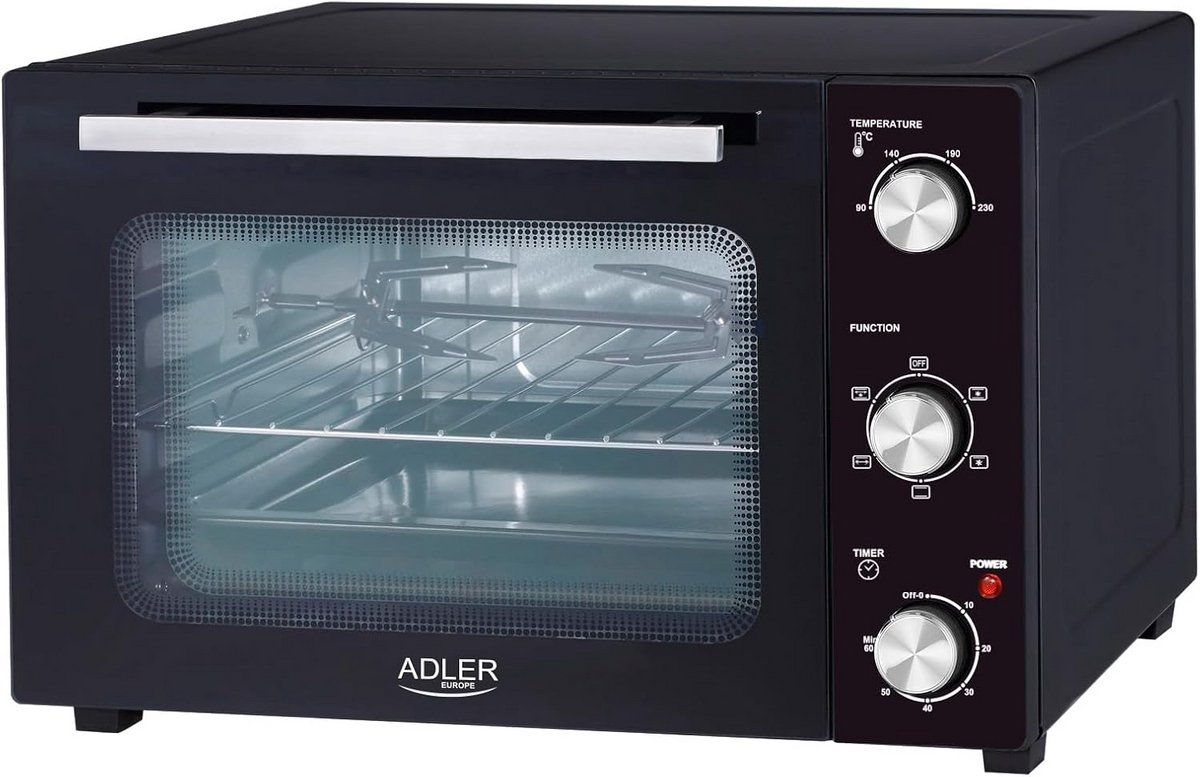 Elektrische Oven met Grill en Hetelucht - 35 Liter - Temperatuur Instelbaar tot 230°C
