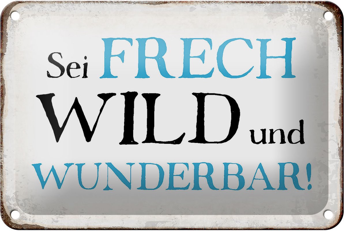 Blechschild Spruch 18x12cm sei frech wild wunderbar Retro