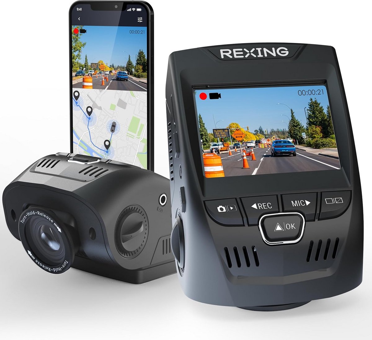 4K Dashcam Auto met GPS, WiFi en 170° Groothoek - Inclusief G-sensor en Opname in Lus