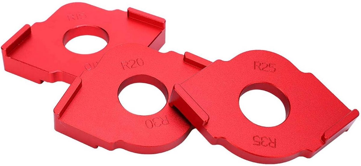 Radius Sjabloon Router Bit Set - Aluminium Fillet Meetinstrument voor Houtbewerking Afgeronde Hoeken (R10 t/m R35)