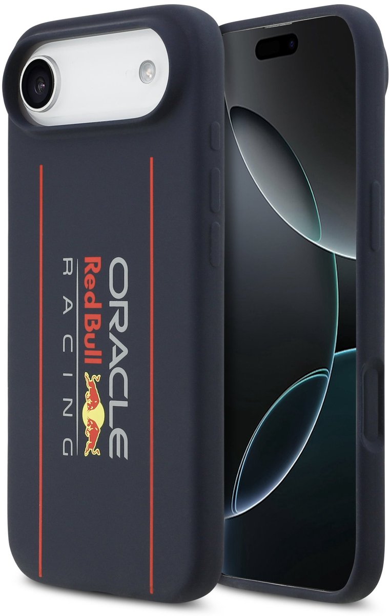 Red Bull Racing Silicone Oversize Vertical Logo Back Cover hoesje met MagSafe voor Apple iPhone Air - Donkerblauw