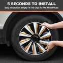 OPL497L16 - Zwarte Wieldoppen 16 inch Opel wieldoppen zwart Opel 16