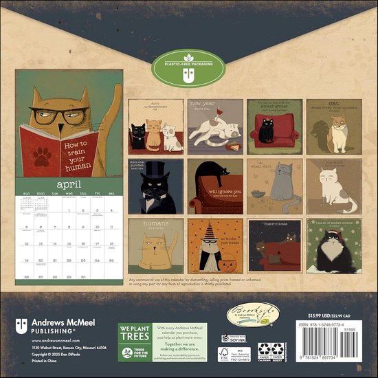 Bureaukalender 2026 - Spiraalgebonden Kattenplanner - 12 Maanden
