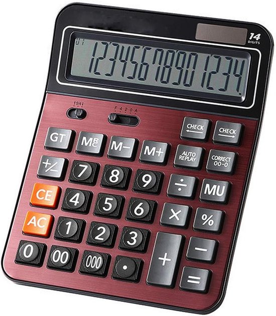 Calculatrice Mécanique à Boutons - Design Transparent Coloré - Antidérapante - Pour Bureau, École Ou Maison