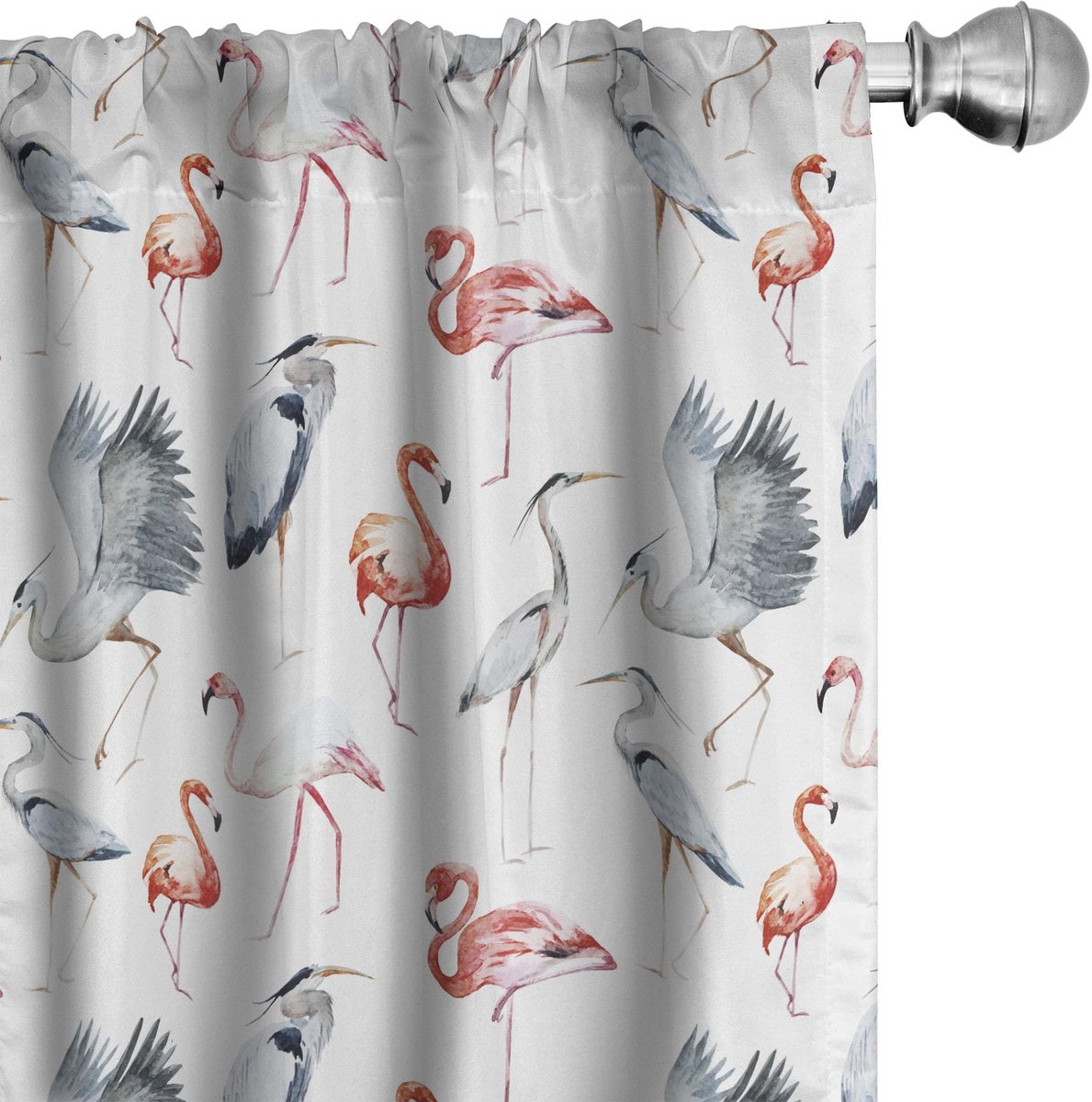ABAKUHAUS Flamingo – Voorhangen – 2x75x245 cm – Microfiber, Halfdonker Grijs