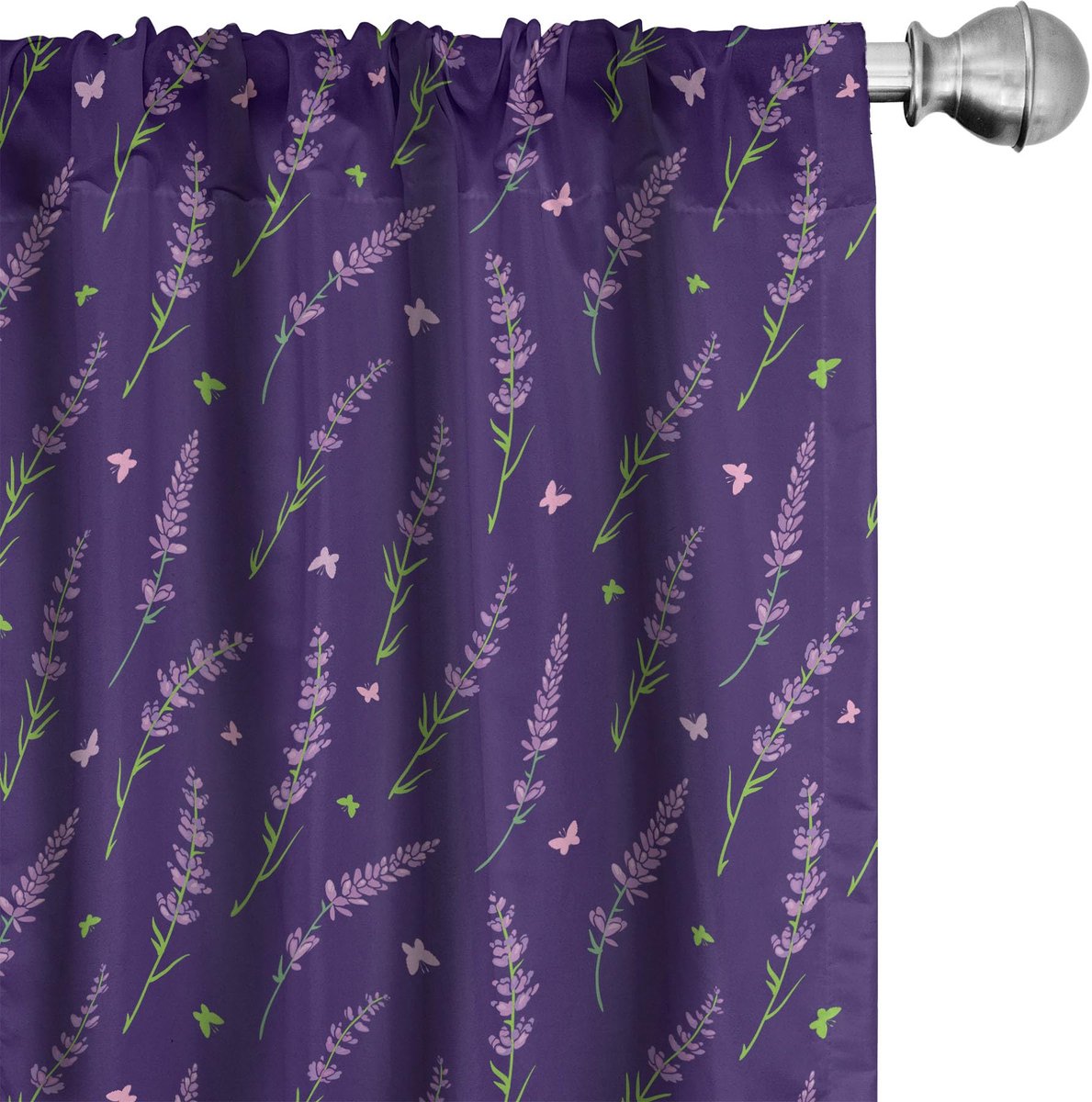 ABAKUHAUS Gordijnen – 2-delige set 75x245 cm – microvezel – babyroze-lindengroen