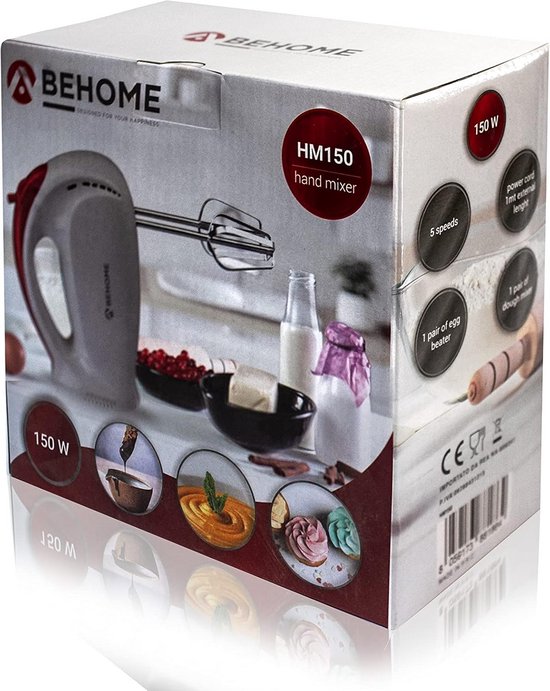 Hand Mixer for Cake and Dough - Whisk Assembly with Dough Hook - Electric Kitchen Mixer 150W - 5 Speeds van Toshiba — afbeelding 3