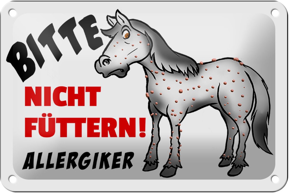 Blechschild Hinweis 18x12cm Bitte nicht füttern Pferd