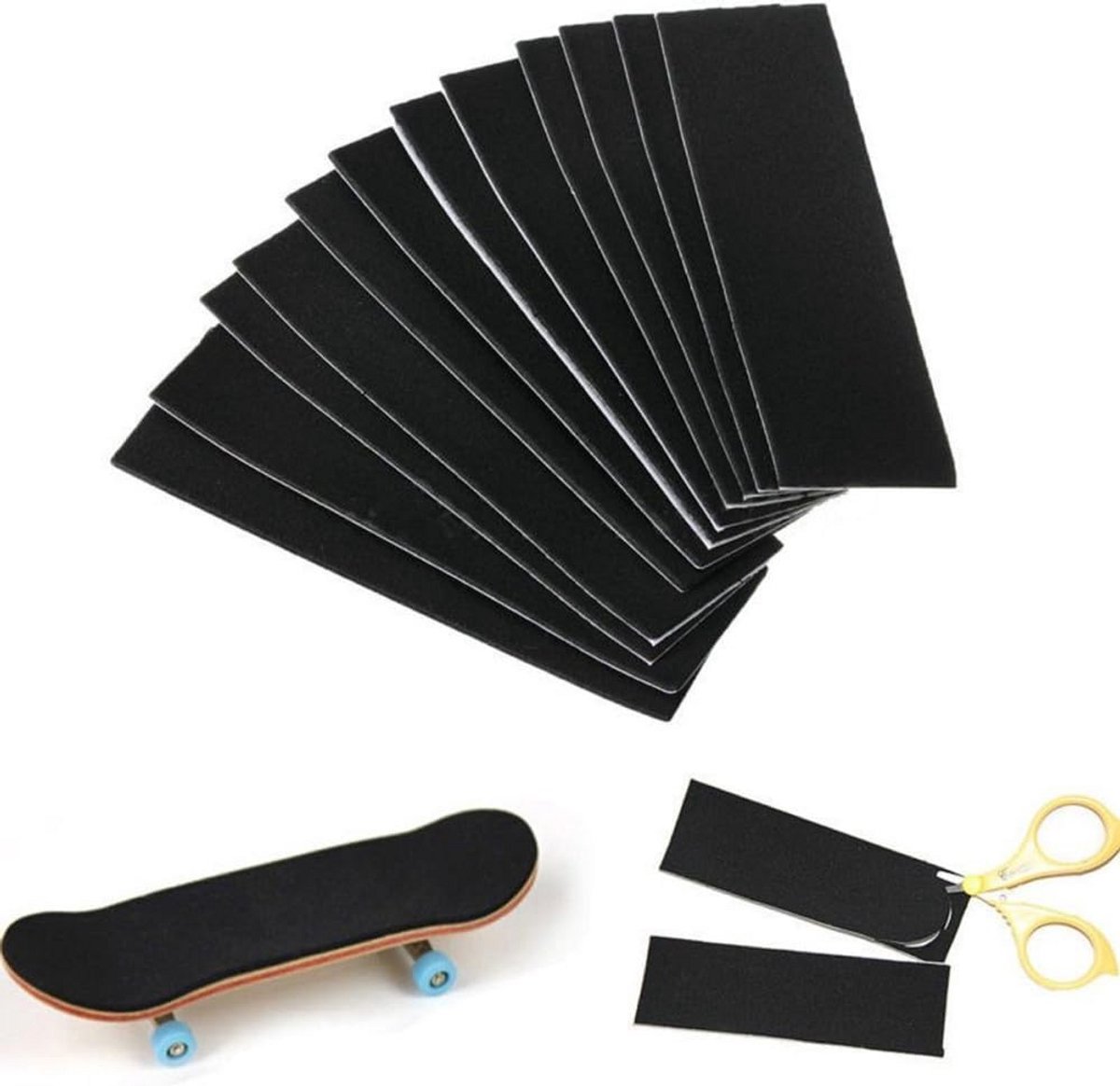 12x Antislip Grip Tape voor Houten Skateboard Dek Zelfklevend & Snijbaar Zwart