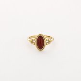 Bijoutheek Ring (Sieraad) Tribal Dots Red Agate