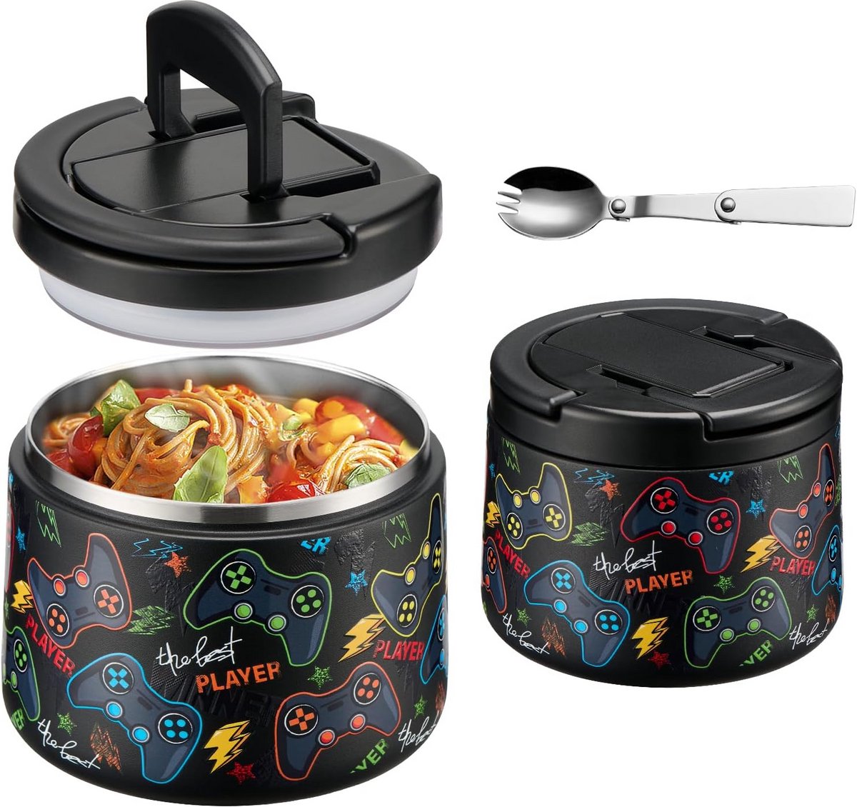 RVS Thermosfles voor Eten – 420 ml Warme Lunchbox Lekdicht met Lepel