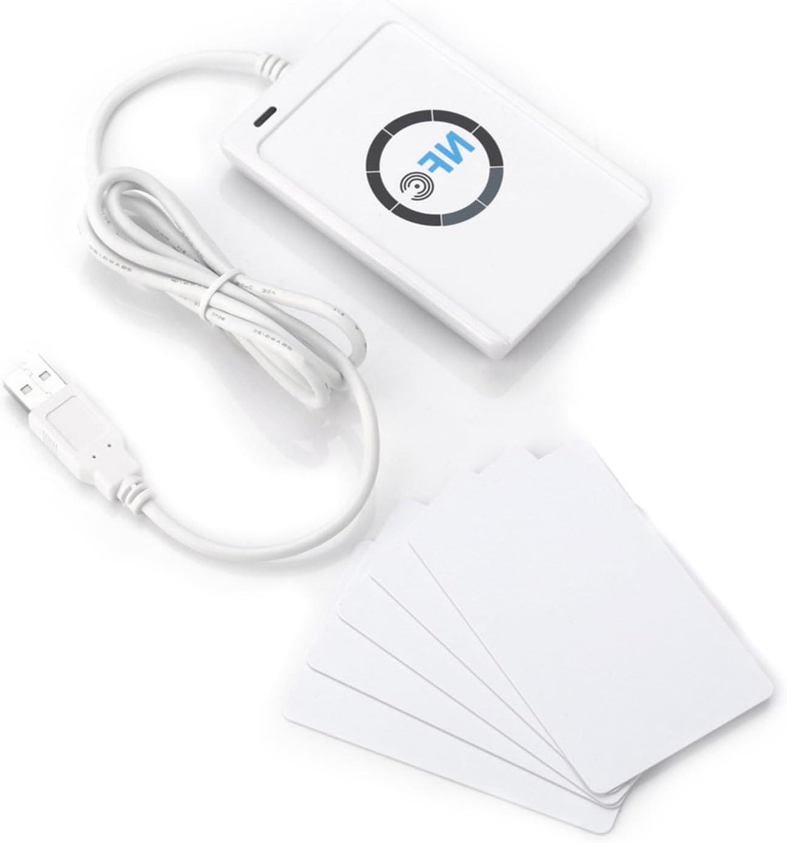 Smart RFID-lezer/schrijver - USB - ISO 14443A/B - inclusief software en 5 IC-kaarten - wit