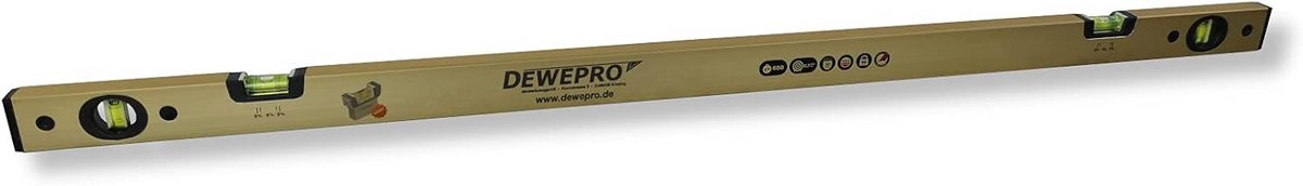 Lange aluminium waterpas 150 cm met 4 libellen en 2% hellingmeter voor professionals