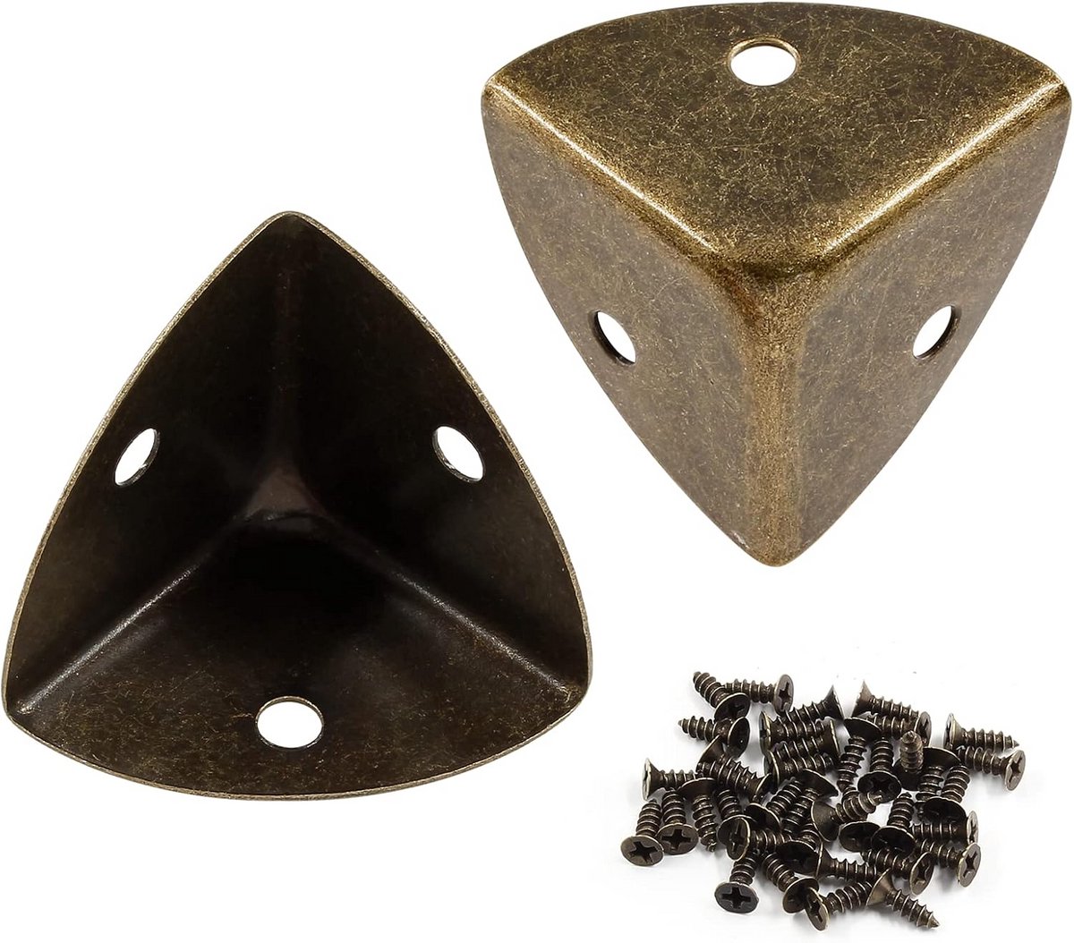 12x Decoratieve Metalen Hoekbeschermers voor Meubels en Planken in Antieke Bronstint