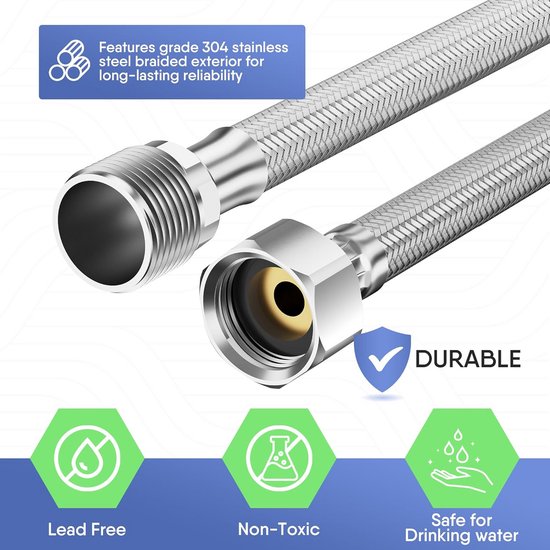 Neoperl flexibele metalen aansluitslang DN20 bi x bi haaks 3/4 x 3/4