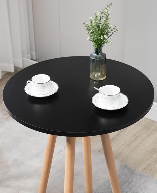 Tribesigns Bartafel - Industriële Bartafel Met Romeinse Kolomvoet Staande Bartafel 80 80 100cm Ideaal Voor Keuken Woonkamer En Eetkamerrustiek Wit
