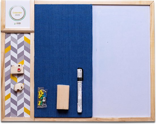 IVEI Combinatiebord met magneetbord, planner en whiteboard - groen