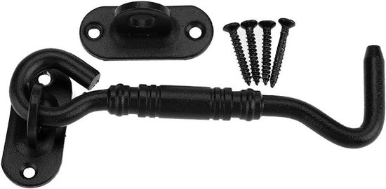 Crochet de porte loquet noir - Crochet de cabine en acier inoxydable et loquet à œil pour porte de grange fenêtre