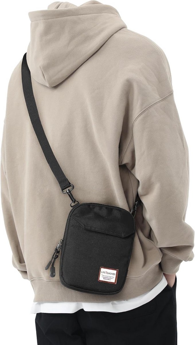 Kleine Crossbody Tas met Hoofdtelefoonaansluiting voor Heren en Dames