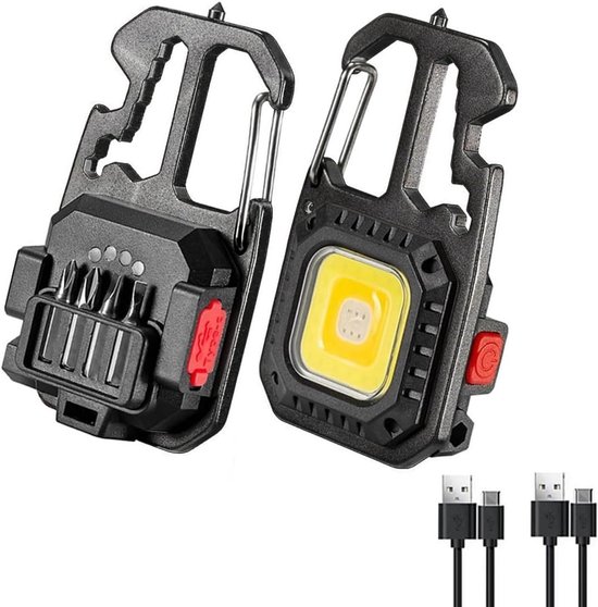 Cob Kleine Zaklamp Mini Draagbare Zaklamp Opvouwbare Vissen Sleutelhanger Wandelen Led Camping Licht 4 Versnellingen voor 500Lm Display Koelkasten