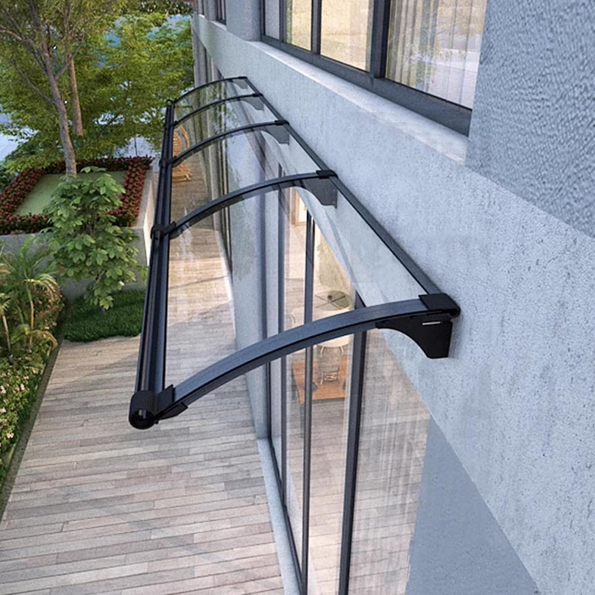 Stevige Deur- en Raamluifel 55x160cm Transparant Polycarbonaat