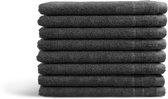 DoubleLife Washandjes 16x21 cm - Set van 8 - 100% Katoen, waarvan 50% Gerecyclede Katoen - GRS Gecertificeerd - Anthracite