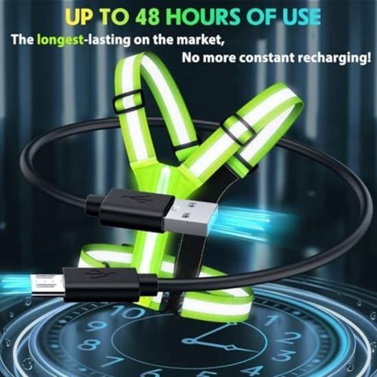 Gilet Clignotant LED Avec Télécommande - Sac à Dos Signalétique Pour Vélo, Course, Sécurité Nocturne, Rechargeable USB