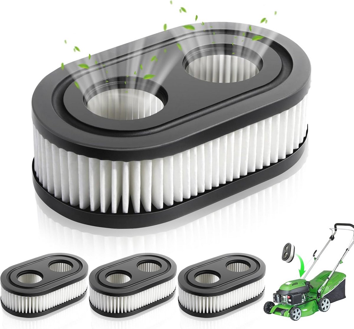 Luchtfilter voor grasmaaier - Set van 4 geschikte luchtfilters voor diverse motoren