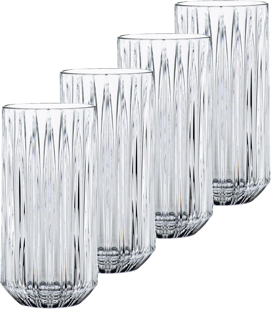Set van 4 Longdrinkglazen Kristalglas 375 ml - Stijlvol Drinkservies