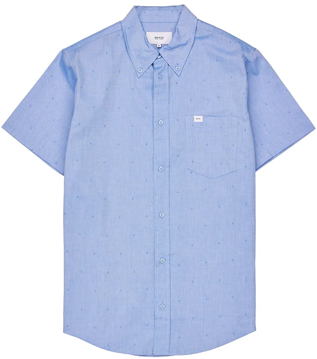 Makia Anchors Overhemd Met Korte Mouwen Blauw S Man
