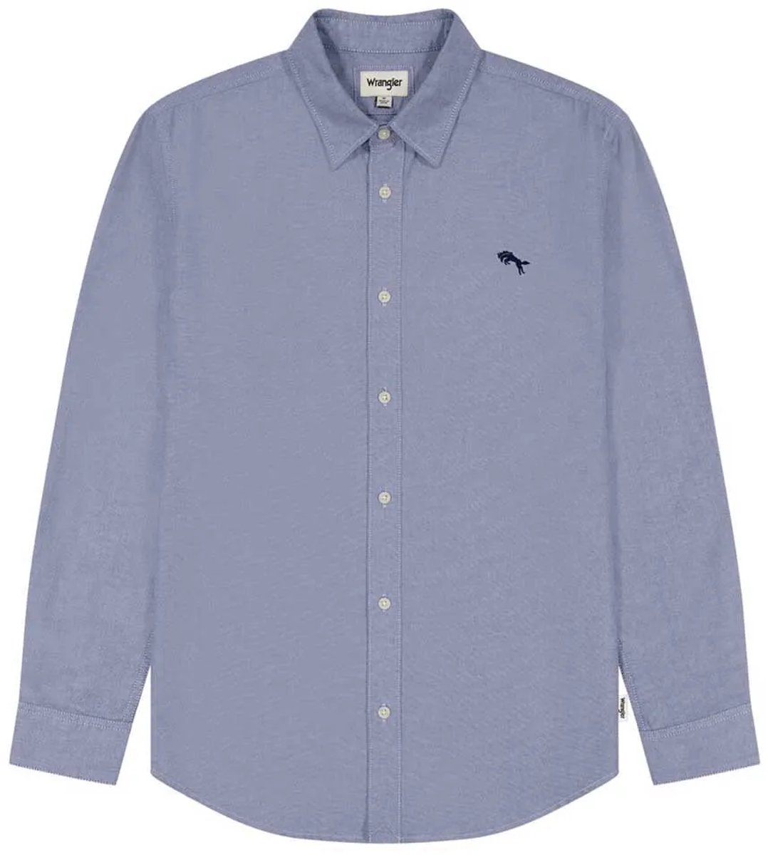 Wrangler 112350481 Overhemd Met Lange Mouwen L Man Blauw