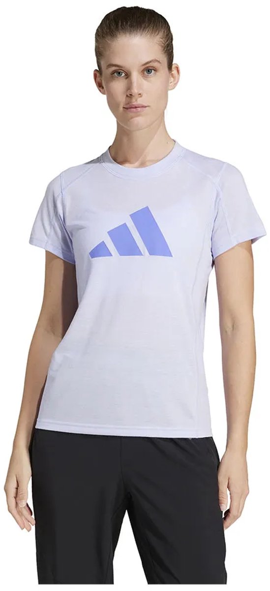 Adidas Train Essentials Big Performance Logo T-shirt Met Korte Mouwen Vrouw Blauw