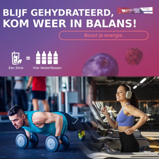 MaximusFit Elektrolyten - Elektrolyten Poeder - 30 zakjes van 8.5g - Weinig Suiker - Keto Friendly - Bosvruchten — afbeelding 4
