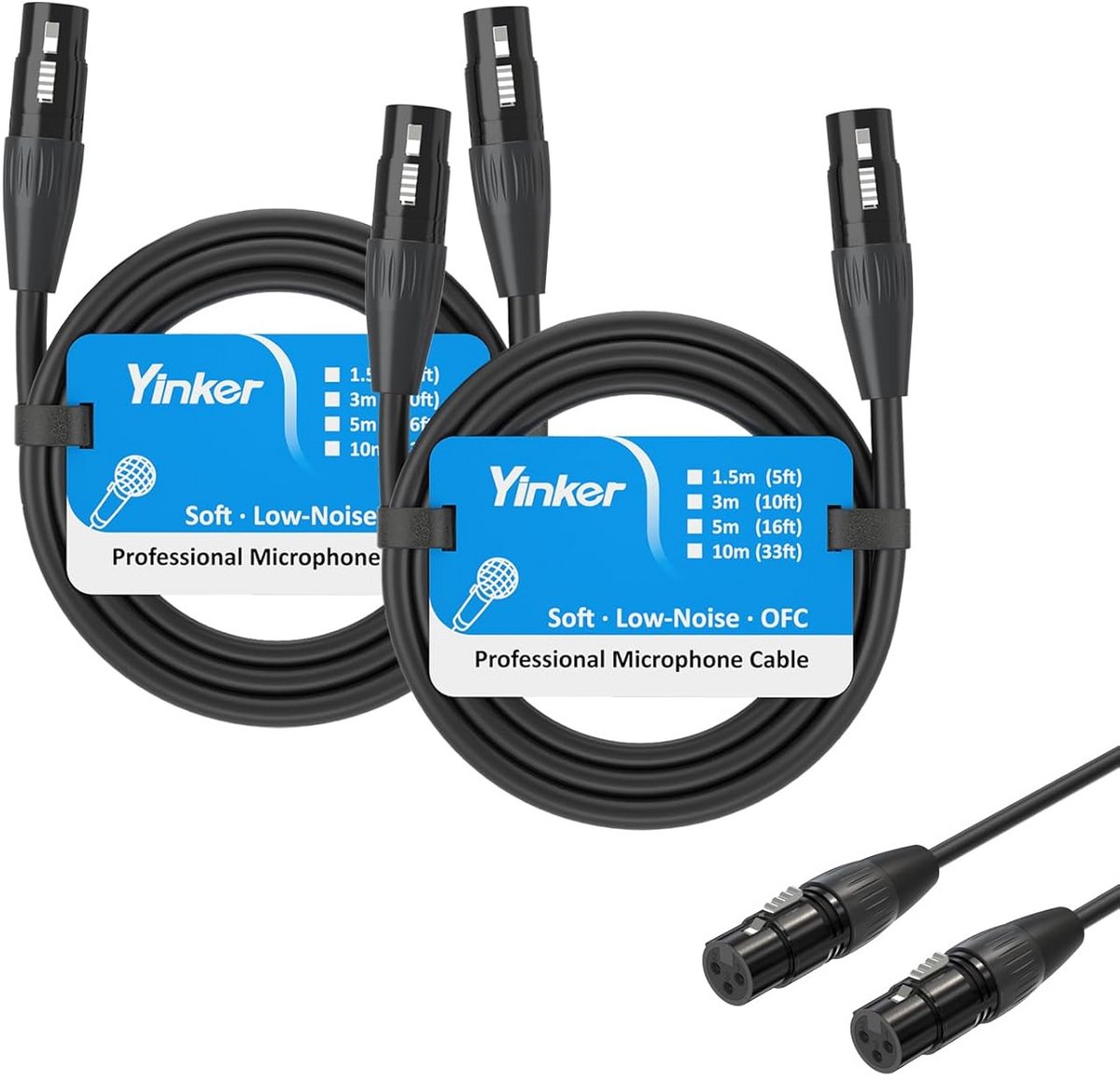 XLR Kabel 3-Pins Vrouw-Vrouw 1,5m Microfoon Kabel Voor Audio Apparatuur 2-Pack