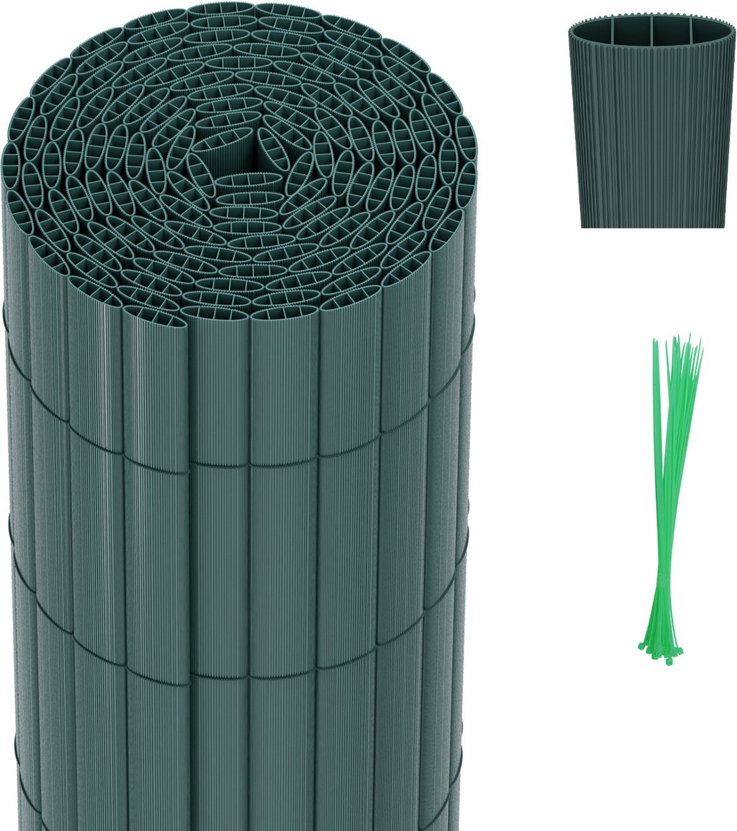 1.4 x 3 m PVC Tuinscherm voor Privacy – Tuinafscheiding & Balkonscherm – Groen