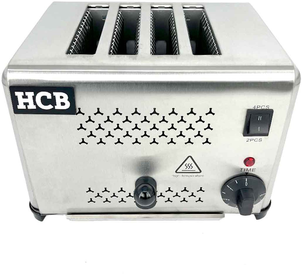 HCB® - Professionele Horeca Broodrooster - 4 sneden - 230V - RVS / INOX - 21x31x22 cm (DxBxH) - 5 kg - 9455