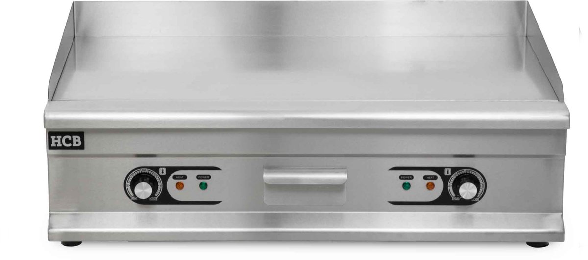 HCB® - Professionele Horeca Bakplaat - glad - 400V - RVS / INOX - Electrisch Teppanyaki Grill apparaat - 52x75x31 cm (DxBxH) - 54 kg - 1721