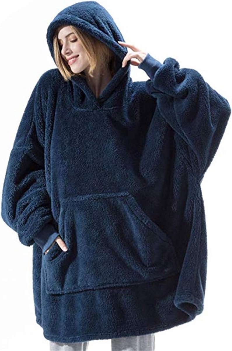 Extra Grote Hoodie Deken met Mouwen en Zak voor Volwassenen en Kinderen