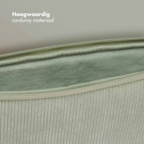 Housse en velours côtelé Selencia pour ordinateur portable 15/15,3/15,6/16/16,2 pouces - Crème pistache