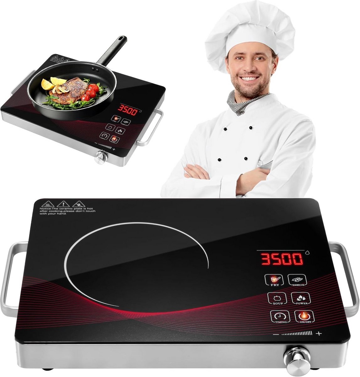 Draagbare Keramische Kookplaat met Touch Bediening - 3500W