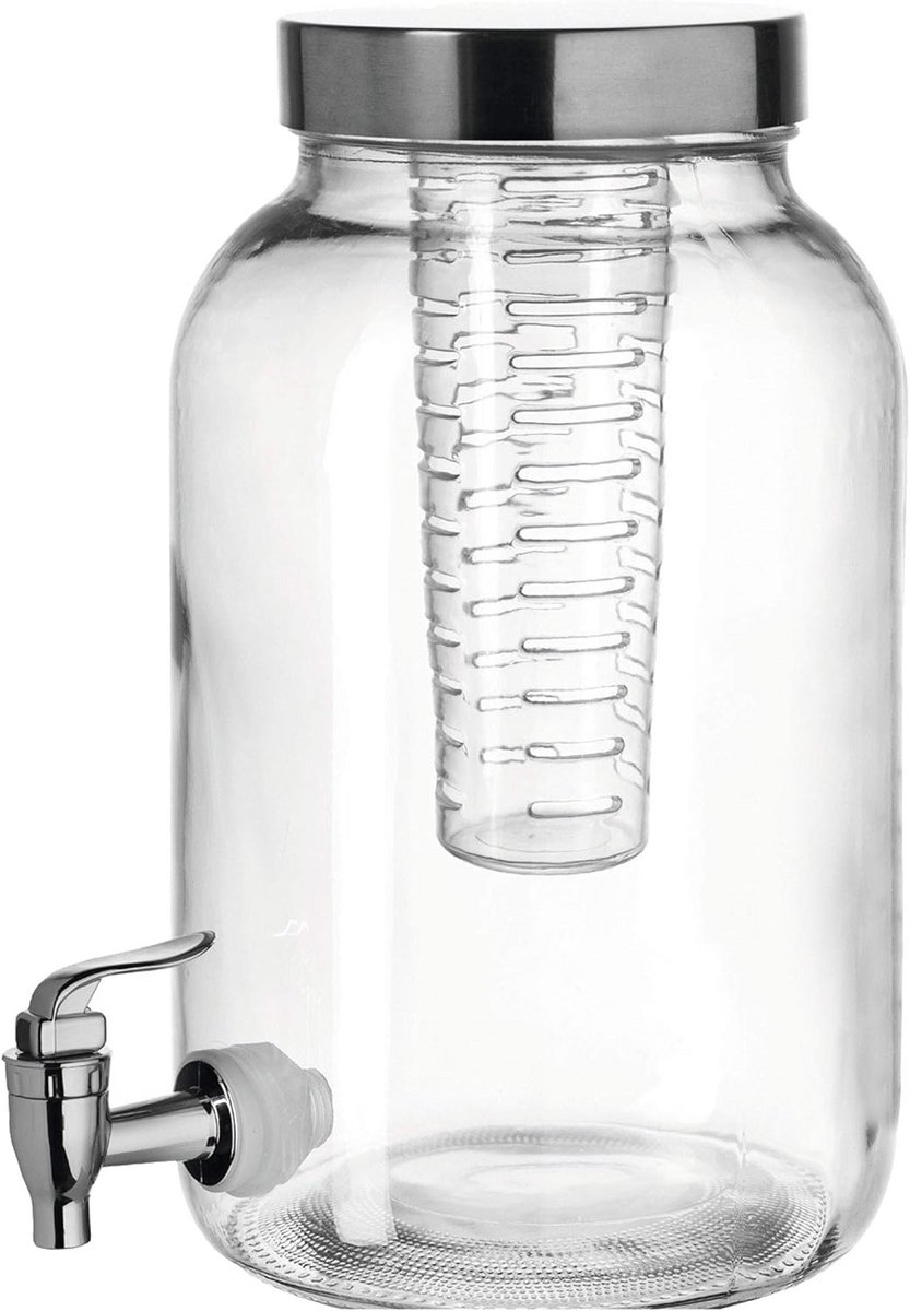 Grote Glazen Drankdispenser 3.8 Liter met Tapkraan voor Feestjes