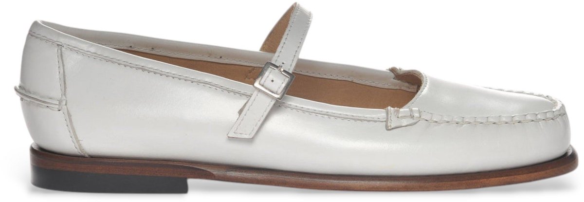 Sebago Witte Pop Leren Ballerina's