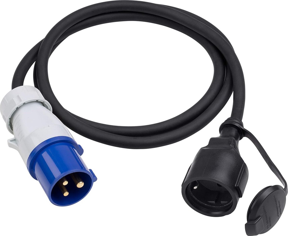 CEE-adapterkabel 1,5 meter - geschikt voor camping en caravan - IP44 bescherming - voor betrouwbare stroomvoorziening buitenshuis