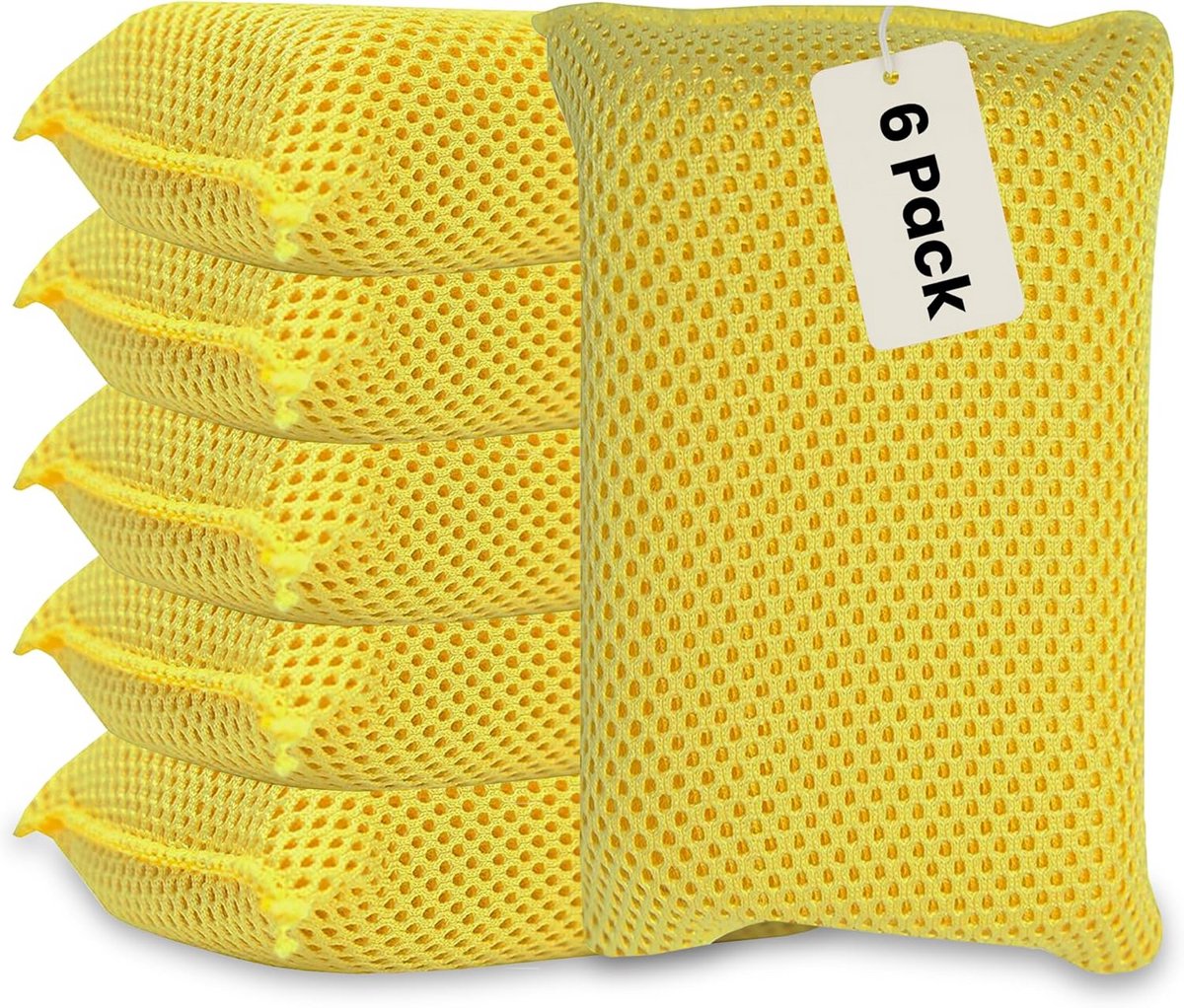 Microvezel Bug Scrubber Spons Pad voor Auto Schoonmaken - 6 Stuks