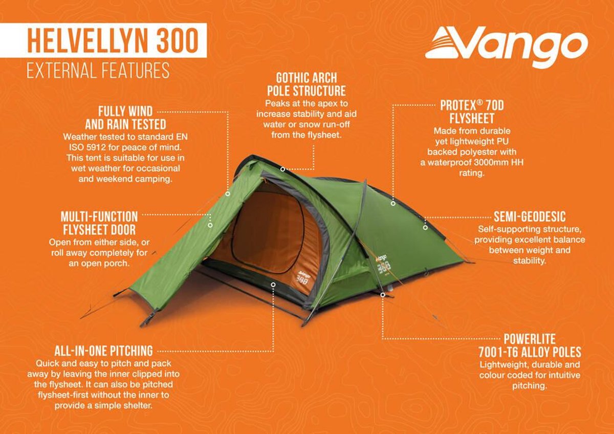 Vango Helvellyn 300 - Pamir Green - Koepeltent - Lichtgewicht