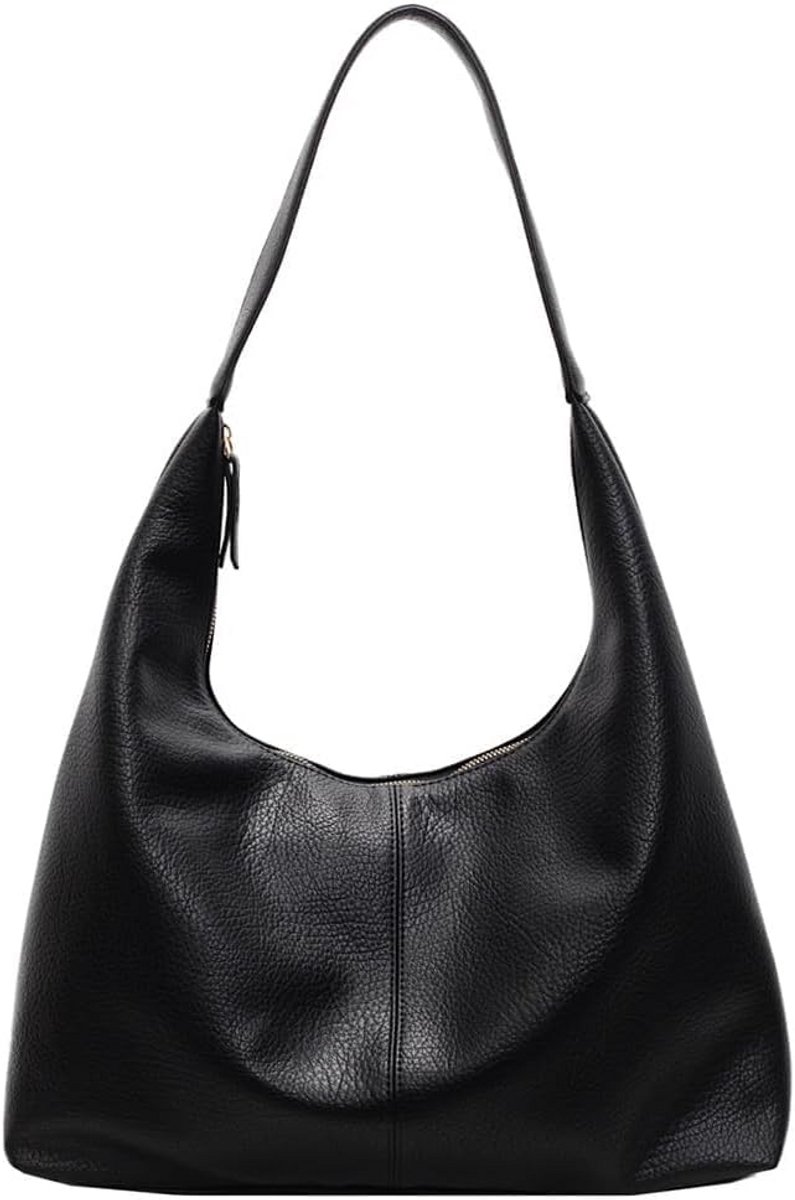 Grote Hobo Tas Dames van Zacht PU Leer - Vintage Schoudertas met Rits